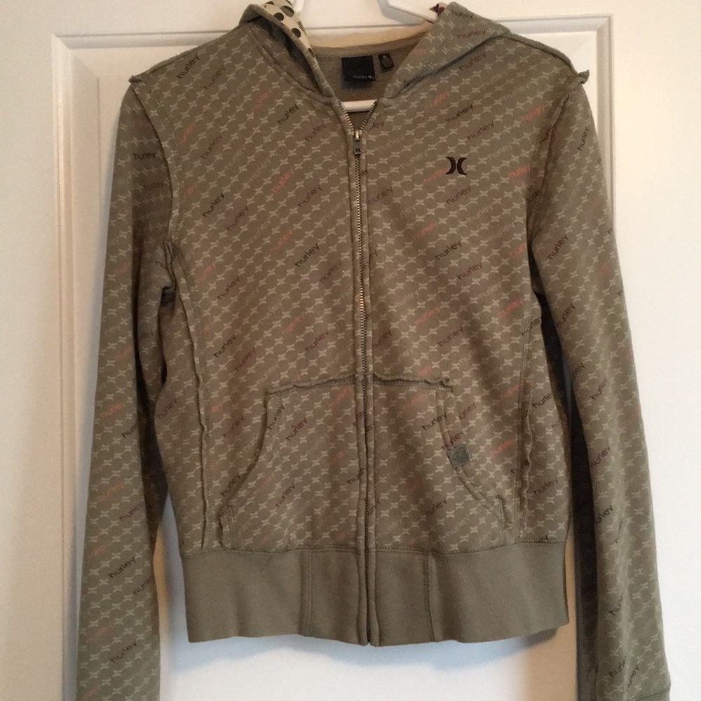 Hurley Army Green Zip- Up